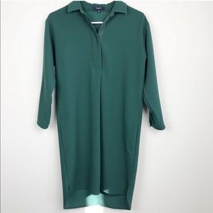 Madewell Moviehouse Green Crepe ShirtDress XS